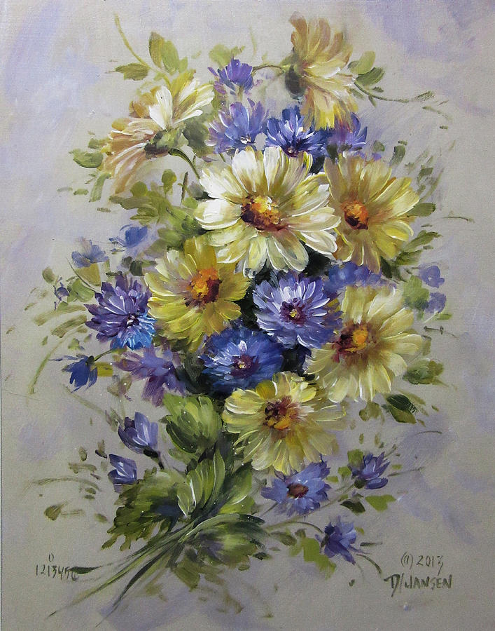 Rose Painting - Yellow Daisies by David Jansen