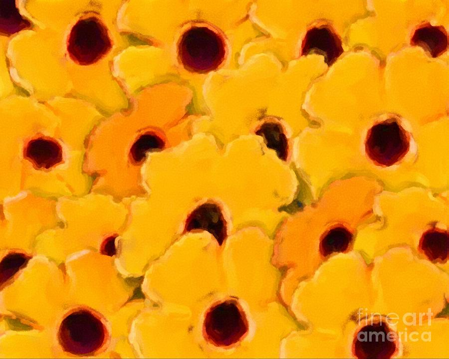 Yellow Daisy Flowers Digital Art by Smilin Eyes Treasures