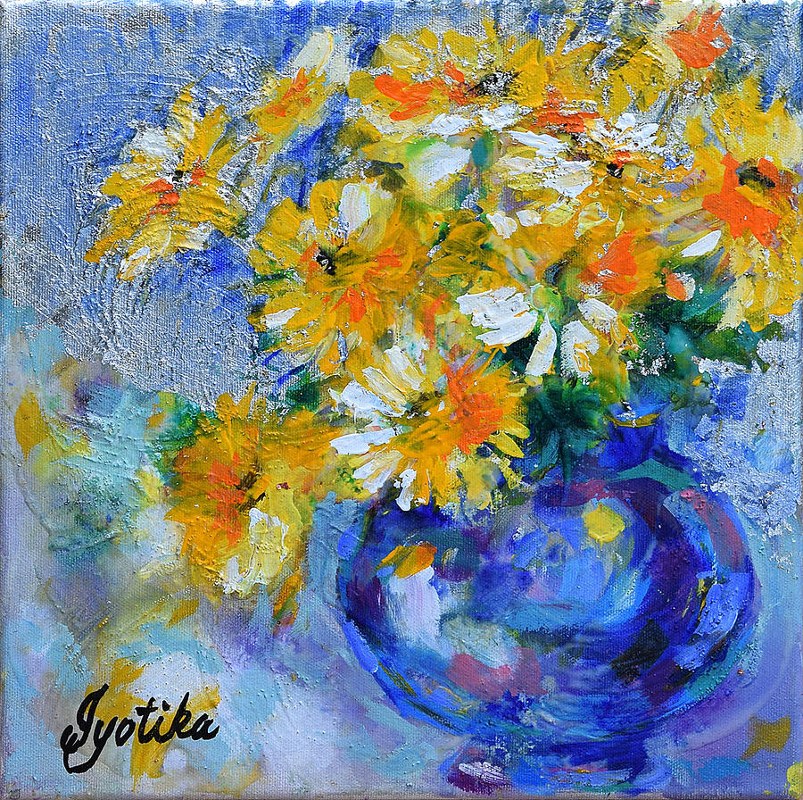 Yellow Daisy Painting by Jyotika Shroff