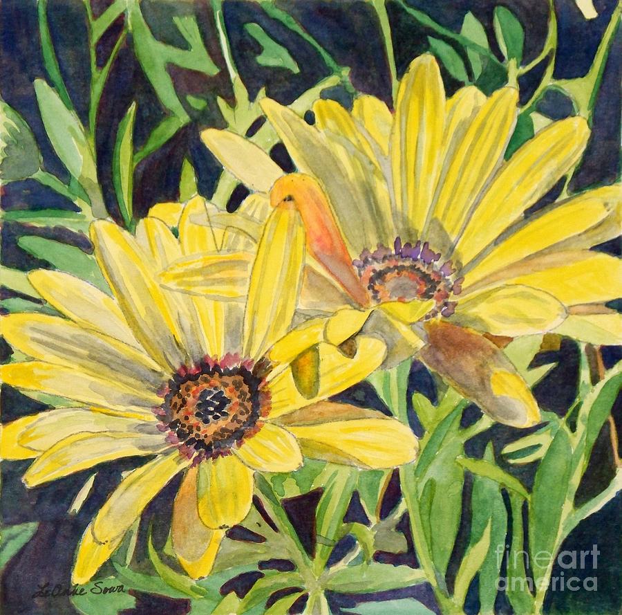 Yellow Daisy Painting by LeAnne Sowa