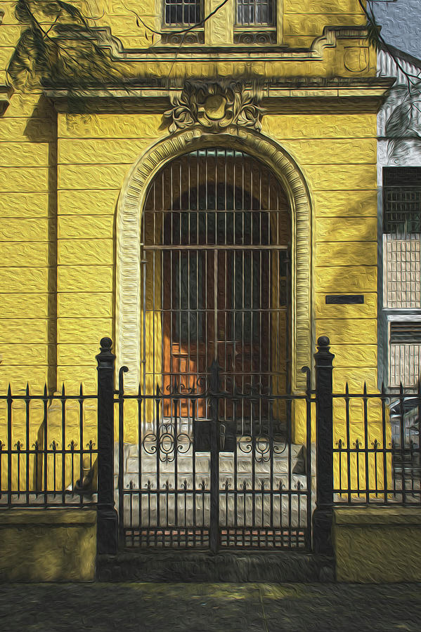 Vintage Mixed Media - Yellow Door by Hemerson Coelho