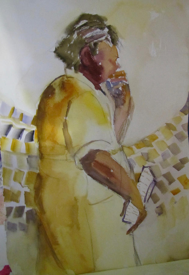Yellow Dress Painting by Carole Johnson