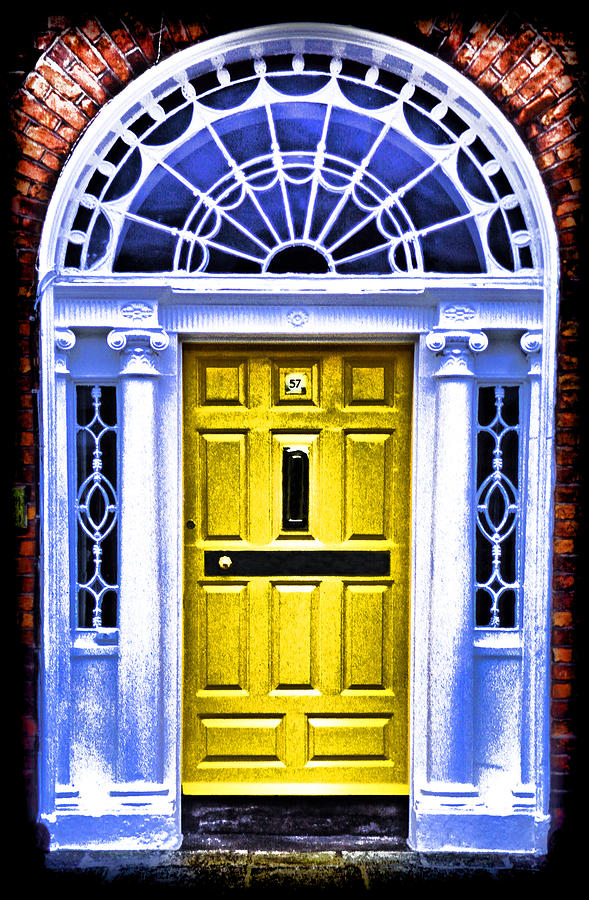 Yellow Dublin Door Photograph by Dennis Cox