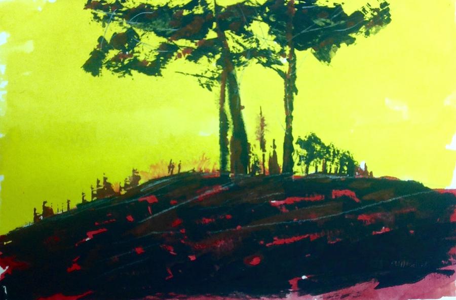 Yellow Dusk Painting by Desmond Raymond