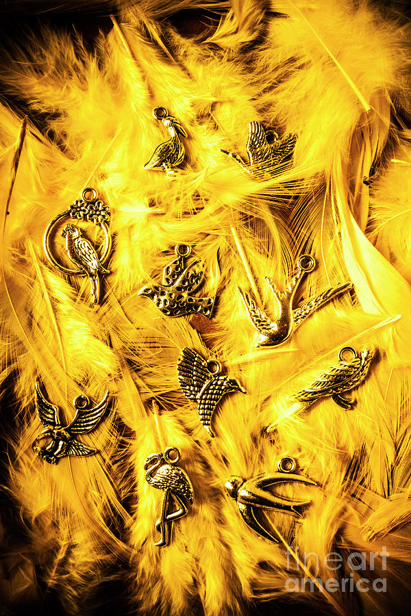 Yellow Feather Flock Photograph