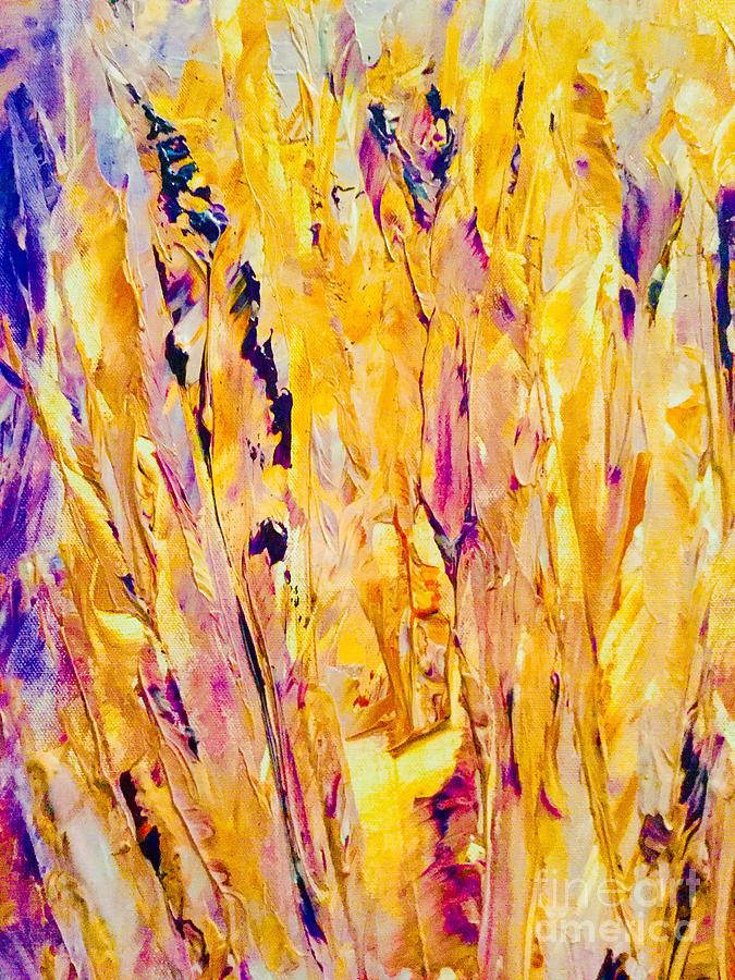 Yellow Feathers  Painting by Elle Justine