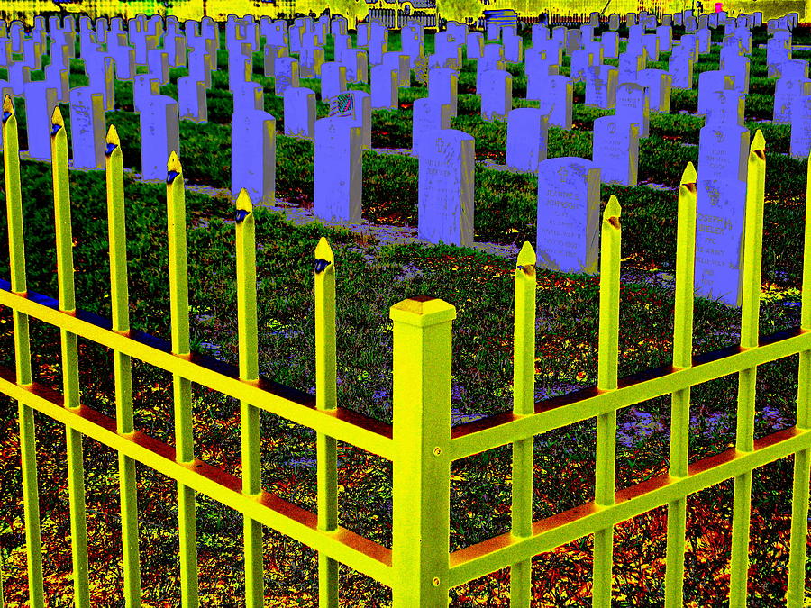 Yellow Fence Digital Art by Larry Beat