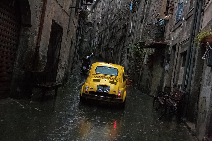 Yellow Fiat, Italy Photograph by Kathleen McGinley