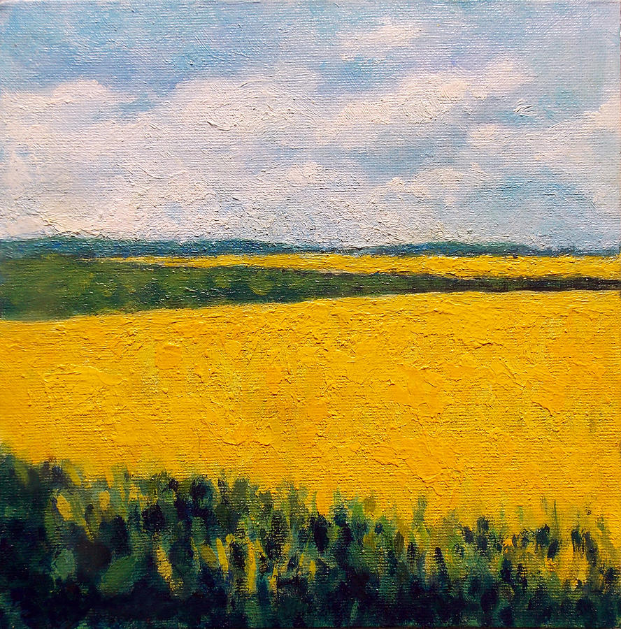 Yellow Field Painting by Adriana Vasile - Fine Art America