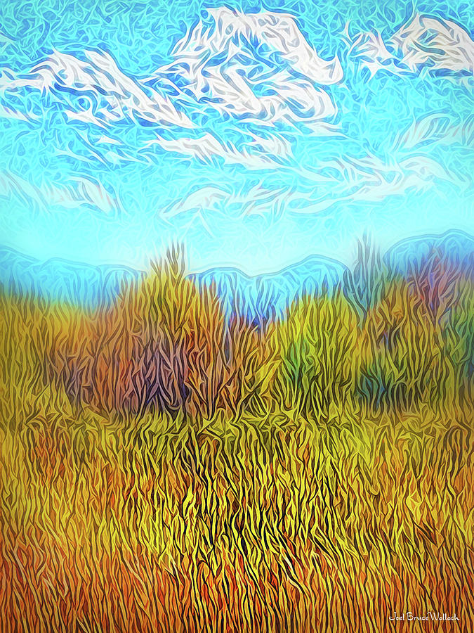 Yellow Field Clouds Digital Art by Joel Bruce Wallach