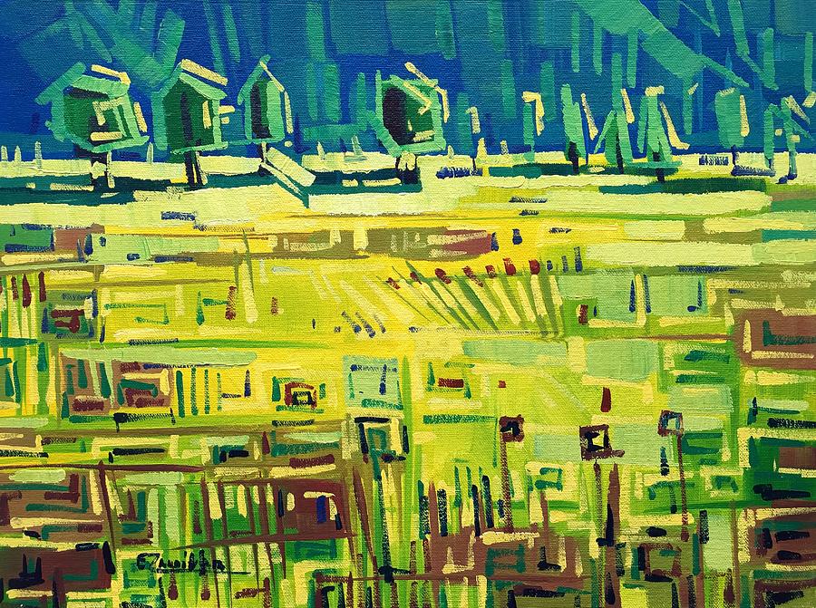 Yellow field Painting by Enrique Zaldivar