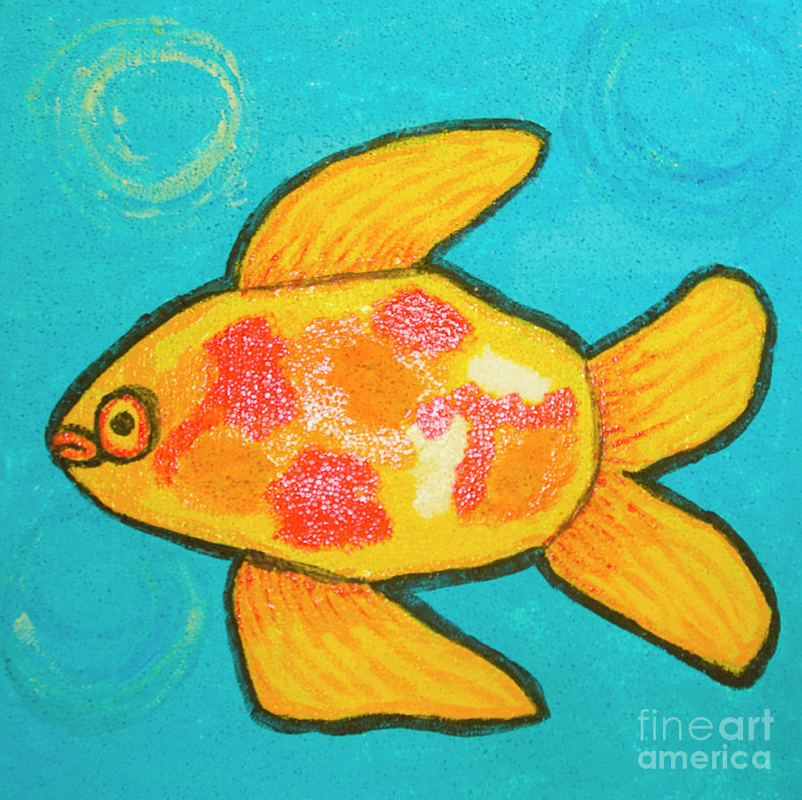 Yellow fish, painting Painting by Irina Afonskaya