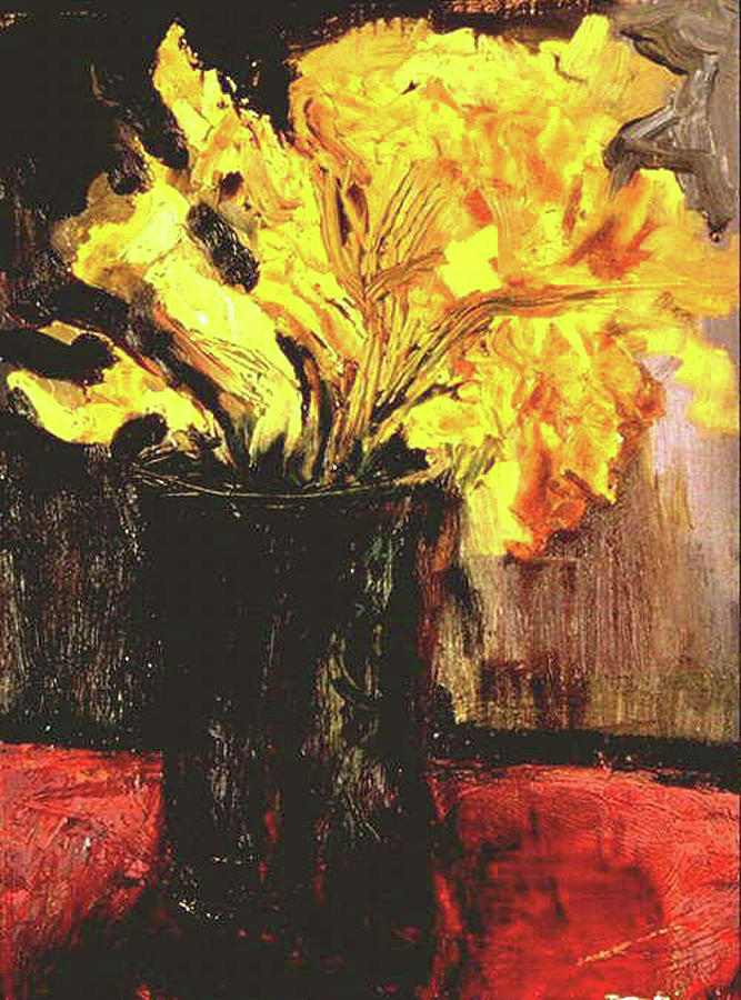 Yellow Flame Painting by Carla Dreams