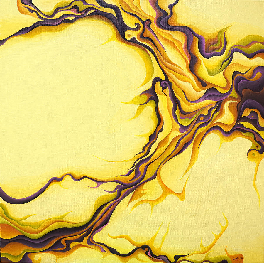 Yellow Flow Painting by Amy Ferrari
