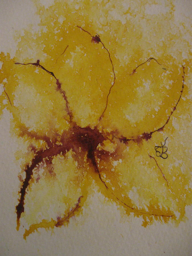 Yellow Flower Drawing by AJ Brown
