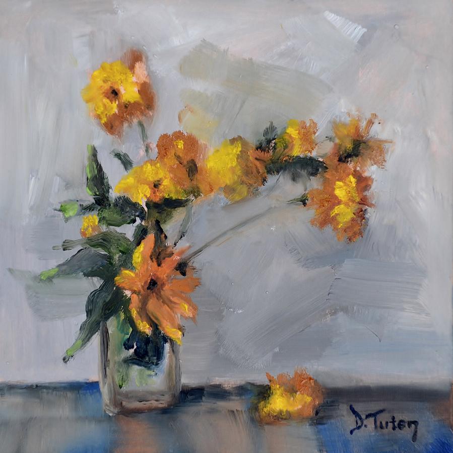 Yellow Flower Bouquet Painting by Donna Tuten