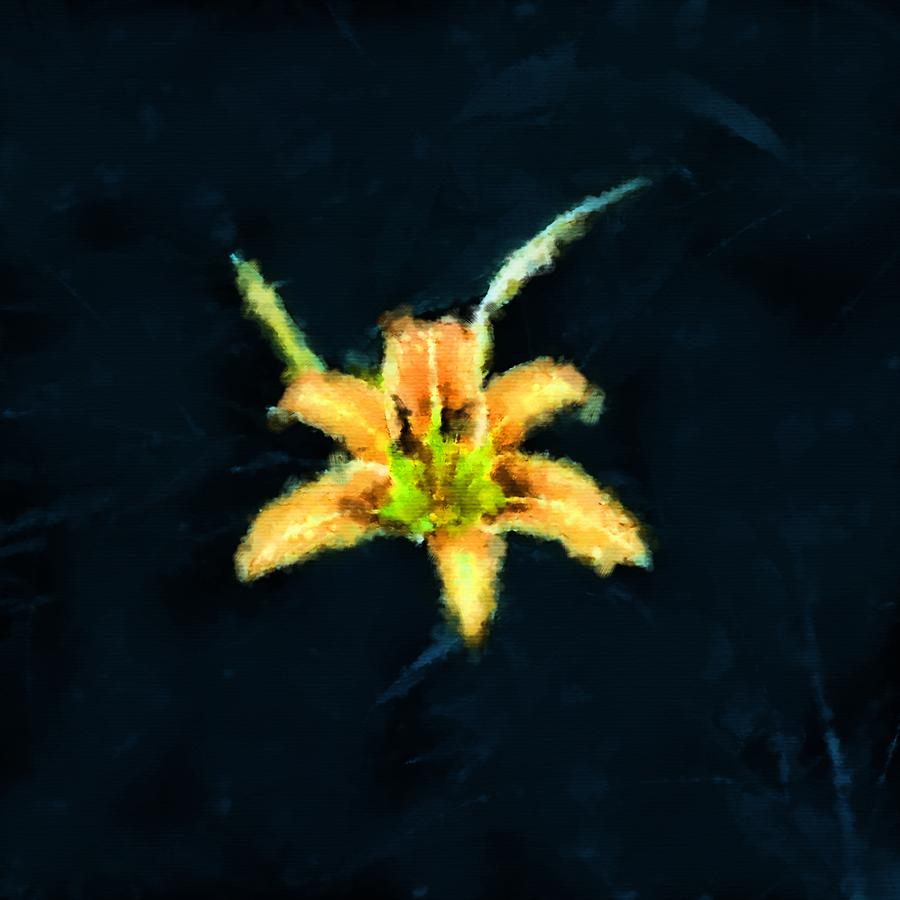 Yellow Flower In Greenery - Digital Painting Digital Art