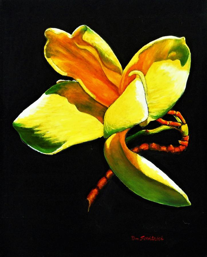 Yellow Flower of the Tree Painting by Dmitri Ivnitski