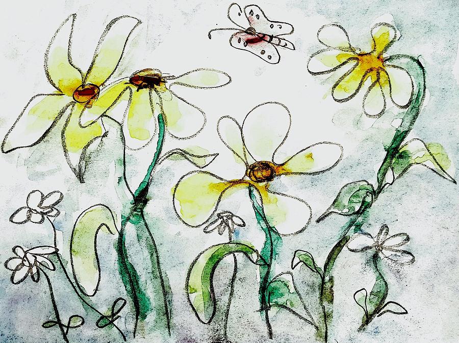 Yellow flowers Drawing by Hae Kim