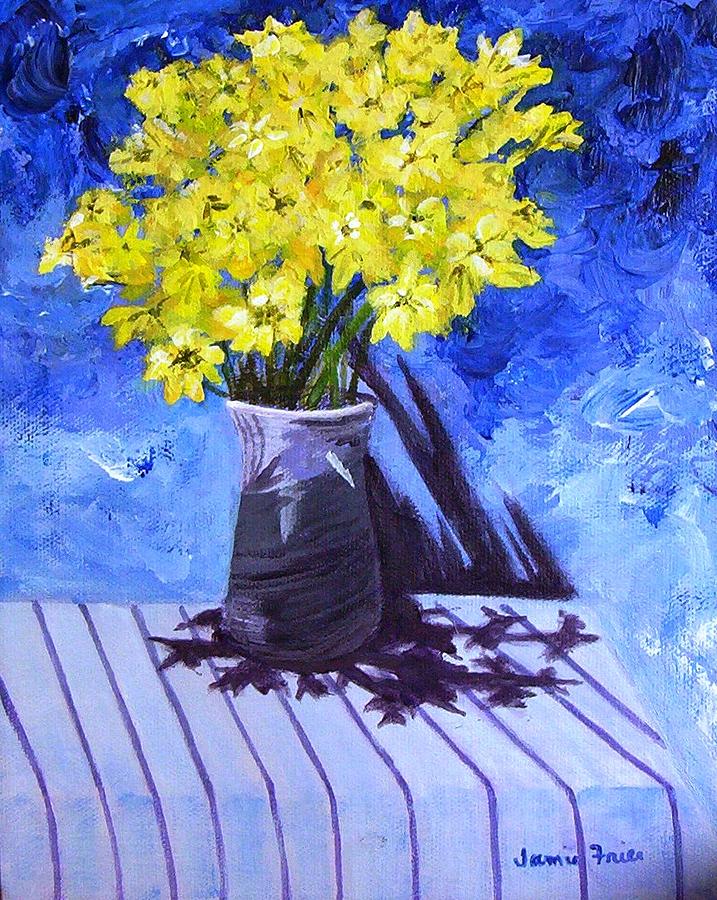 Yellow Flowers Painting by Jamie Frier