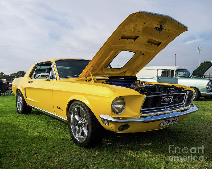 Yellow Ford Mustang 01 Photograph by Rick Piper Photography