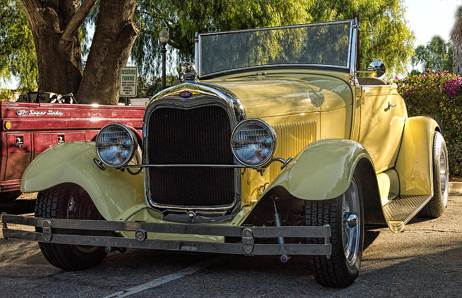 Yellow Ford Roadster Photograph by Steve Benefiel