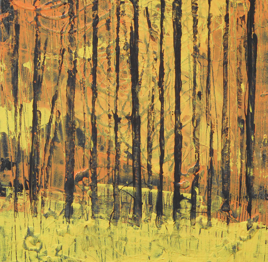 Yellow Forest Painting by Rhodes Rumsey