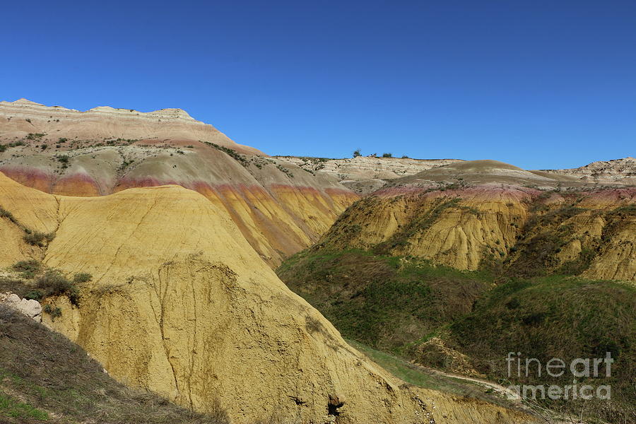 Badlands National Park Photograph - Yellow Geologic Formation In The Badlands by Christiane Schulze Art And Photography