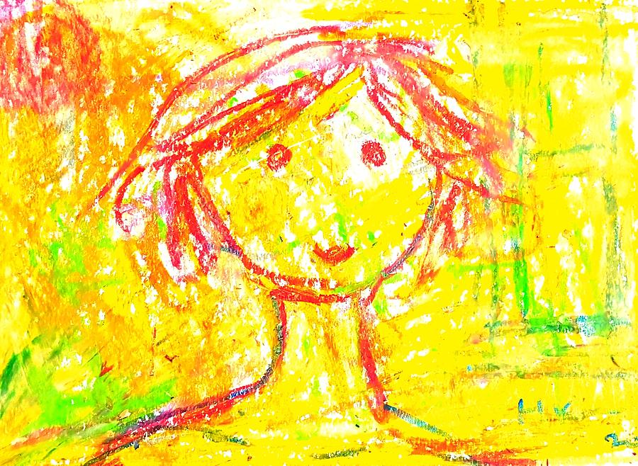 Yellow girl Drawing by Hae Kim