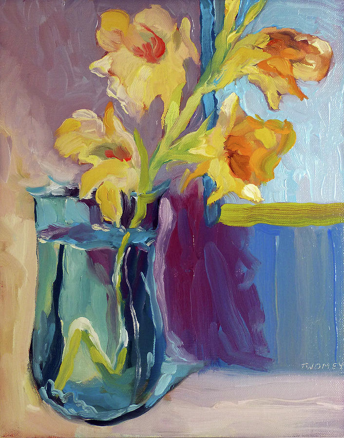 Flower Painting - Yellow Glads 4.0 by Catherine Twomey