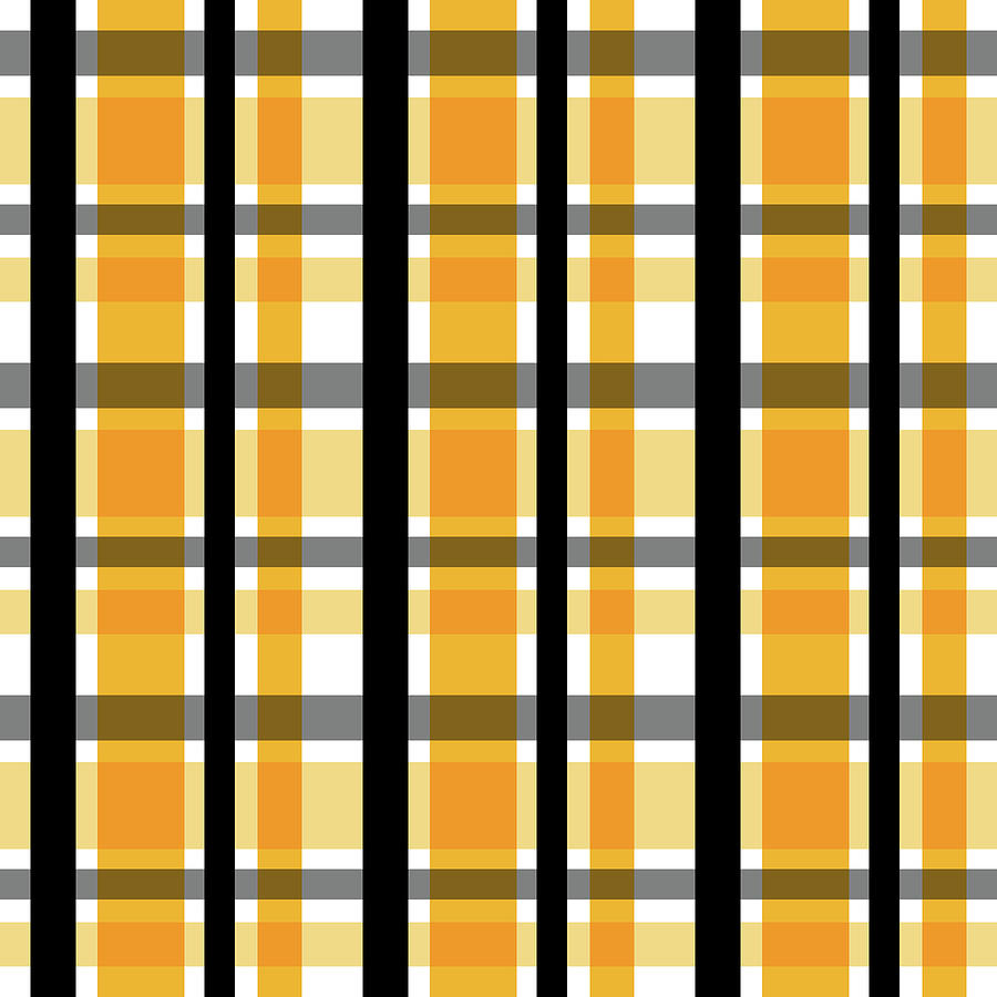 Yellow Gold and Black Plaid Striped Pattern Vrsn 2 Photograph by Shelley Neff