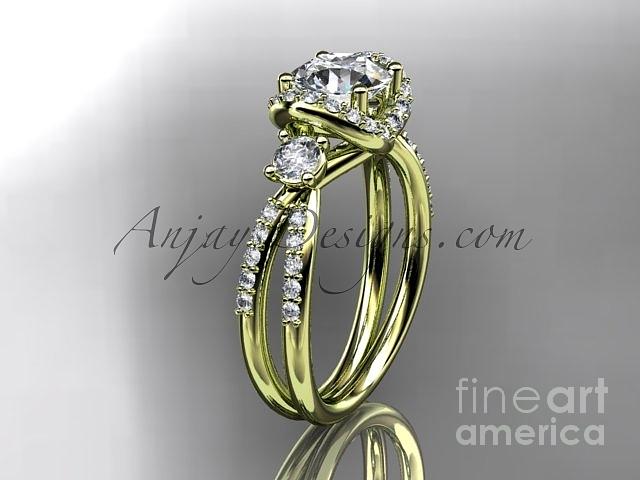 Diamond Engagement Ring Jewelry - yellow gold diamond unique engagement ring wedding ring ADER146 by AnjaysDesigns com