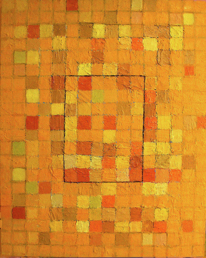 Yellow Grid Painting by Stan Chraminski