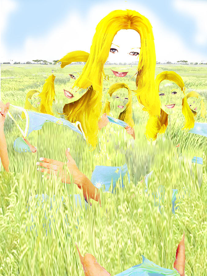 Yellow Hair Digital Art by Leo Malboeuf