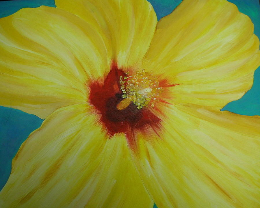 Yellow Hibiscus Print by Melinda Etzold