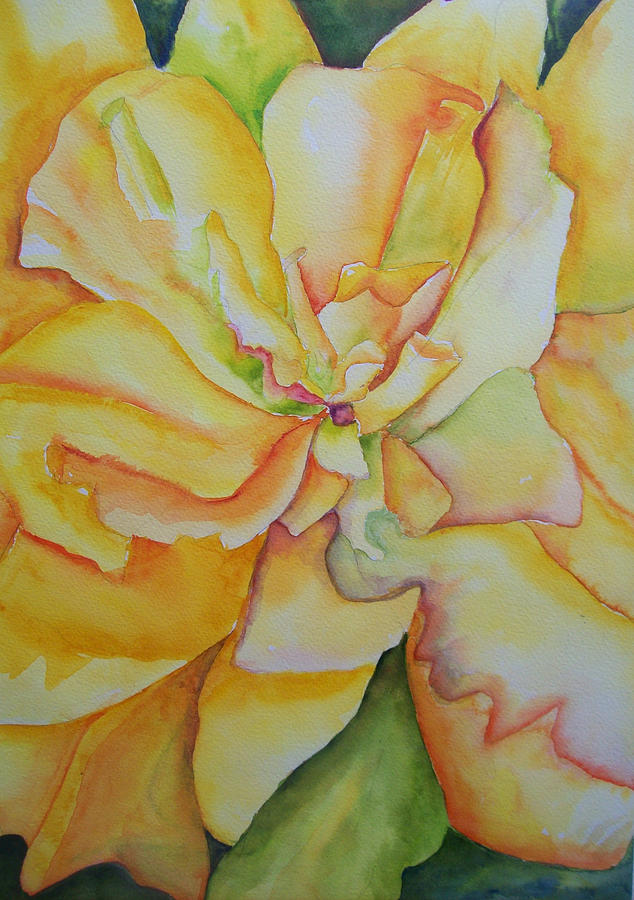 Yellow Hibiscus Painting by Sandy Collier