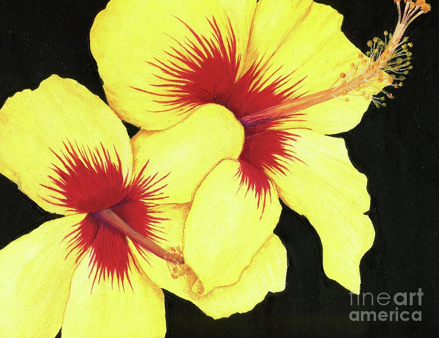 Flowers Still Life Painting - Yellow Hibiscus by Tammie Painter