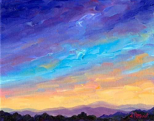 Mountain Painting - Yellow Horizon by Jeff Pittman