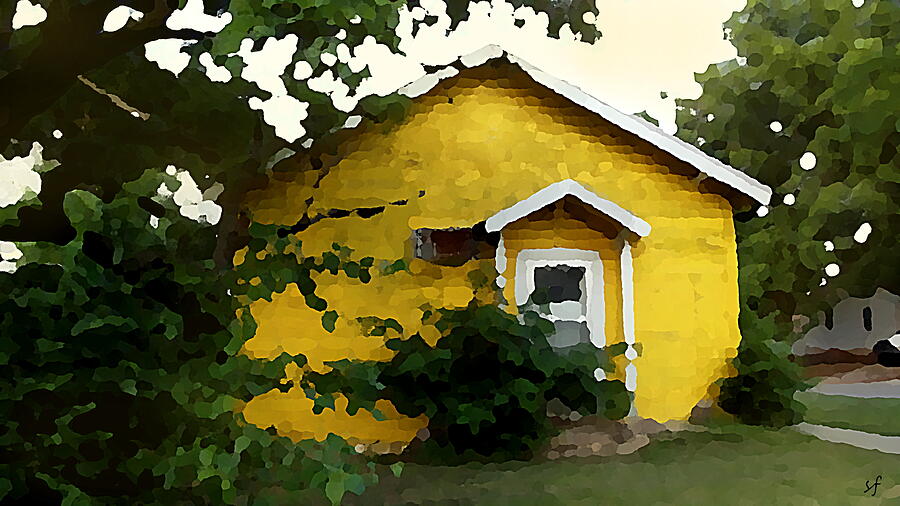 Yellow House in Shantytown  Mixed Media by Shelli Fitzpatrick
