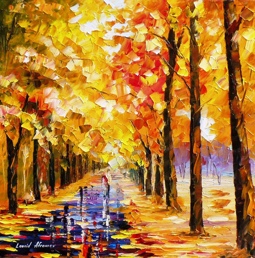 Yellow In Love - Palette Knife Oil Painting On Canvas By Leonid Afremov ...