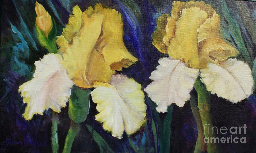 Yellow Painting - Yellow Iris by Barbara Haviland Yellow Painting - Yellow Iris by Barbara Haviland