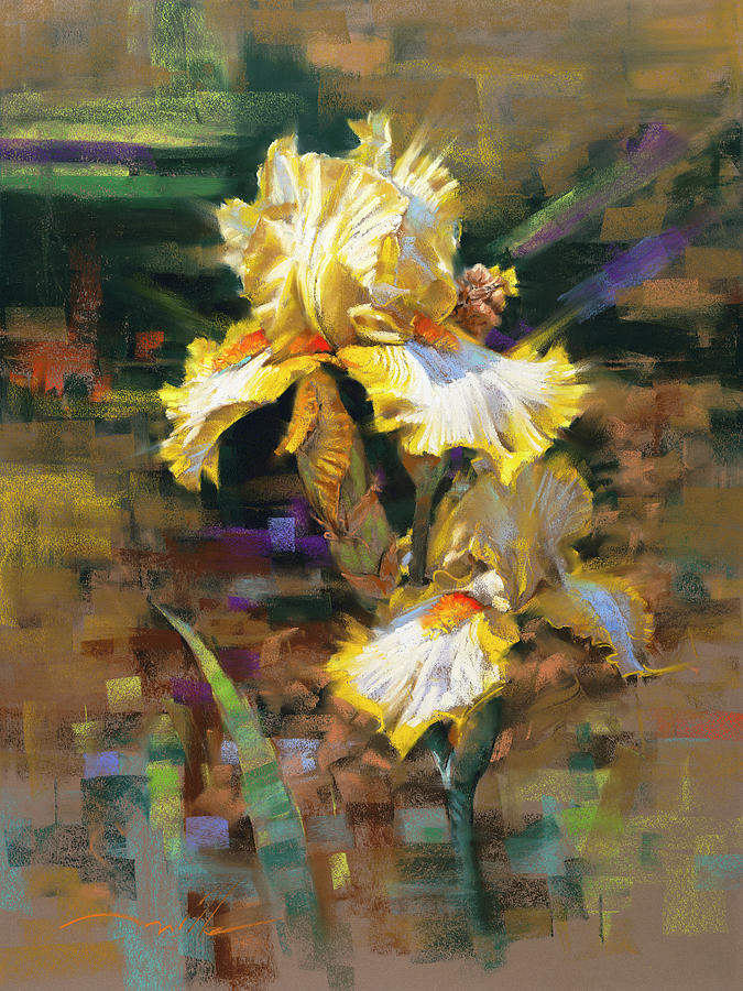 Yellow Iris II Pastel by Mark Mille