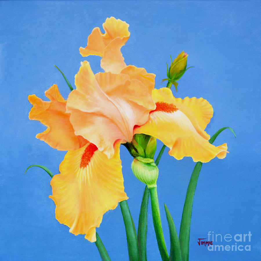 Yellow Iris Painting by Jimmie Bartlett