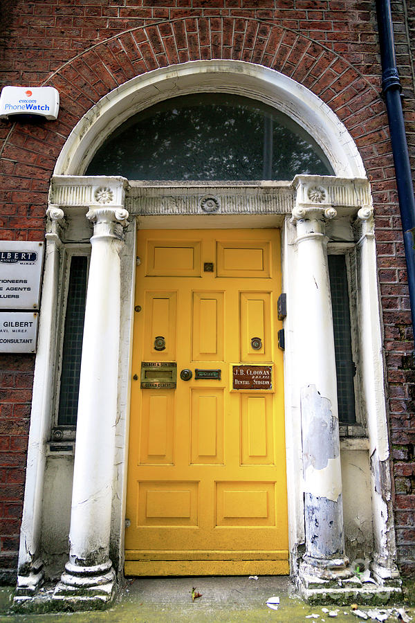 Yellow Irish Door Photograph by John Rizzuto
