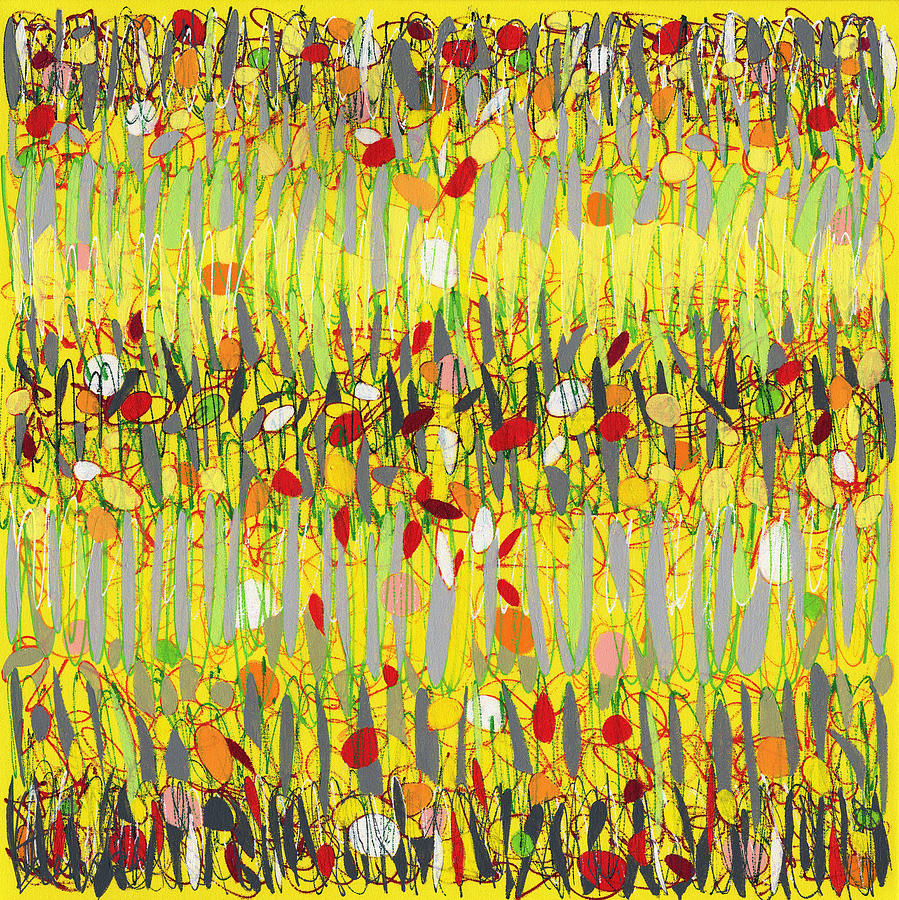 Abstract Painting - Yellow Jazz by Lynne Taetzsch