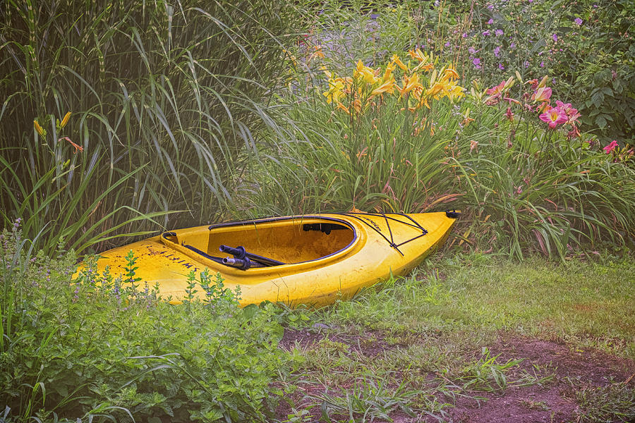 Yellow Kayak Photograph by Tom Singleton