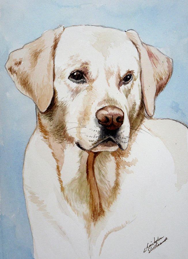 Dog Painting - Yellow Lab by Christopher Shellhammer