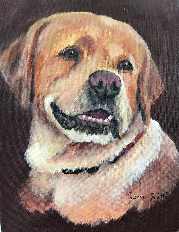 Yellow Lab Painting by Gloria Smith