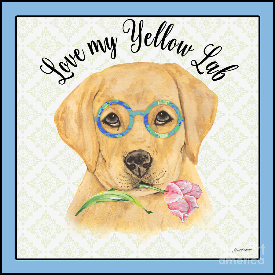 Yellow Lab-JP3869 Painting by Jean Plout