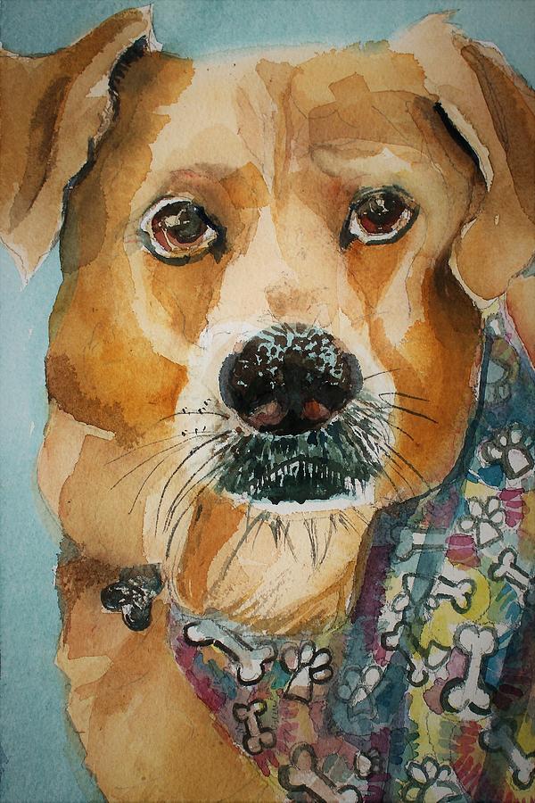 Yellow Lab Painting by Mindy Newman